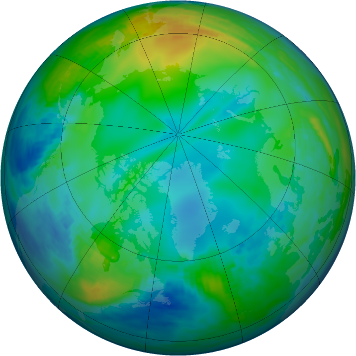 Arctic ozone map for 04 December 1991